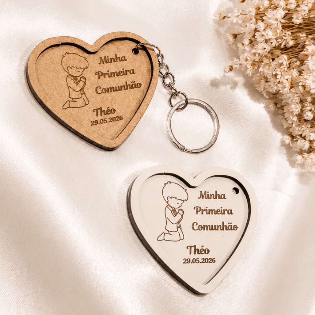 Kit Lembrancinha / Chaveiro Primeira Comunhão em MDF - 10 unidades