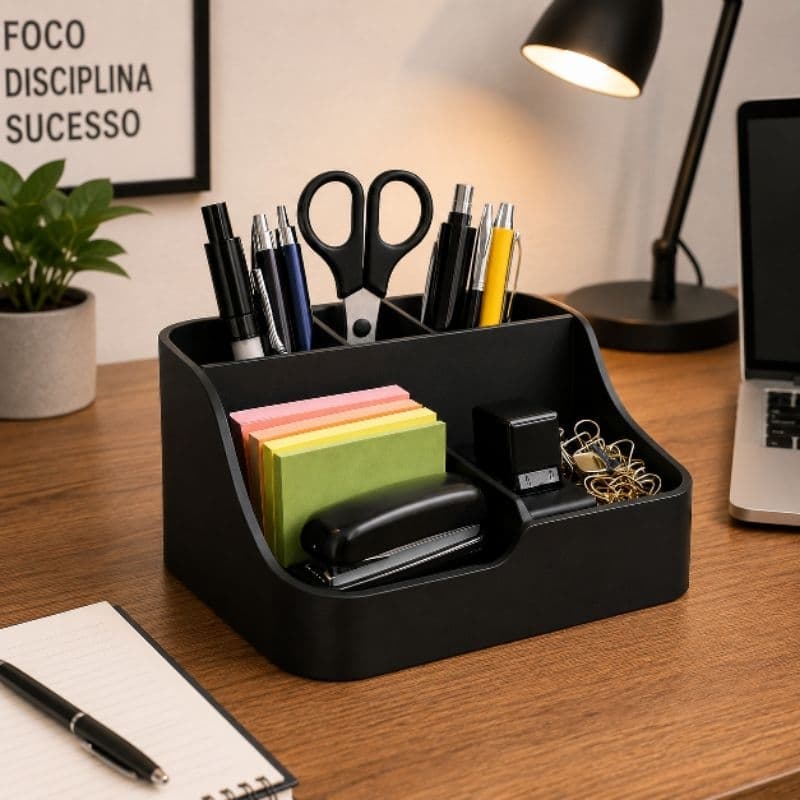 Organizador de Mesa Escritório Porta Canetas Lápis Multifuncional