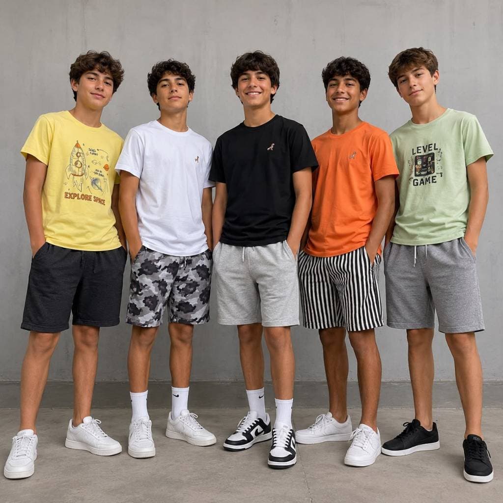 Kit 3 Camisas Manga Curta Juvenil Masculinas Tamanhos 10 12 14 16