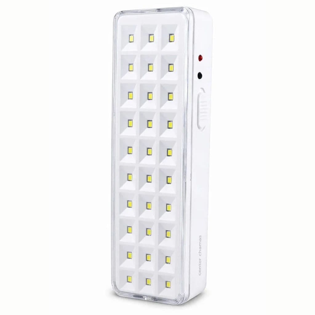 Luminária de Emergência de 30 Leds Bivolt 110/220 Recarregável Branco 5 Horas de Autonomia Super Slim