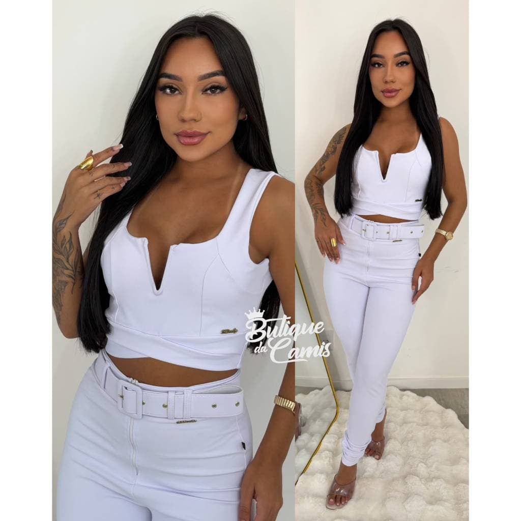 Conjunto Feminino Montaria com Cinto da Sal e Pimenta decote V