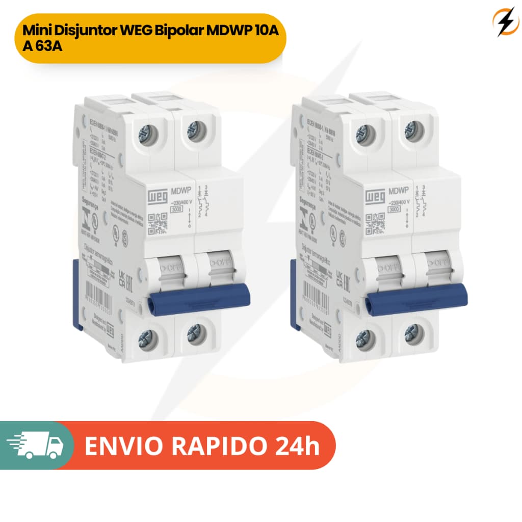 Mini Disjuntor WEG Bipolar MDWP 10A A 63A