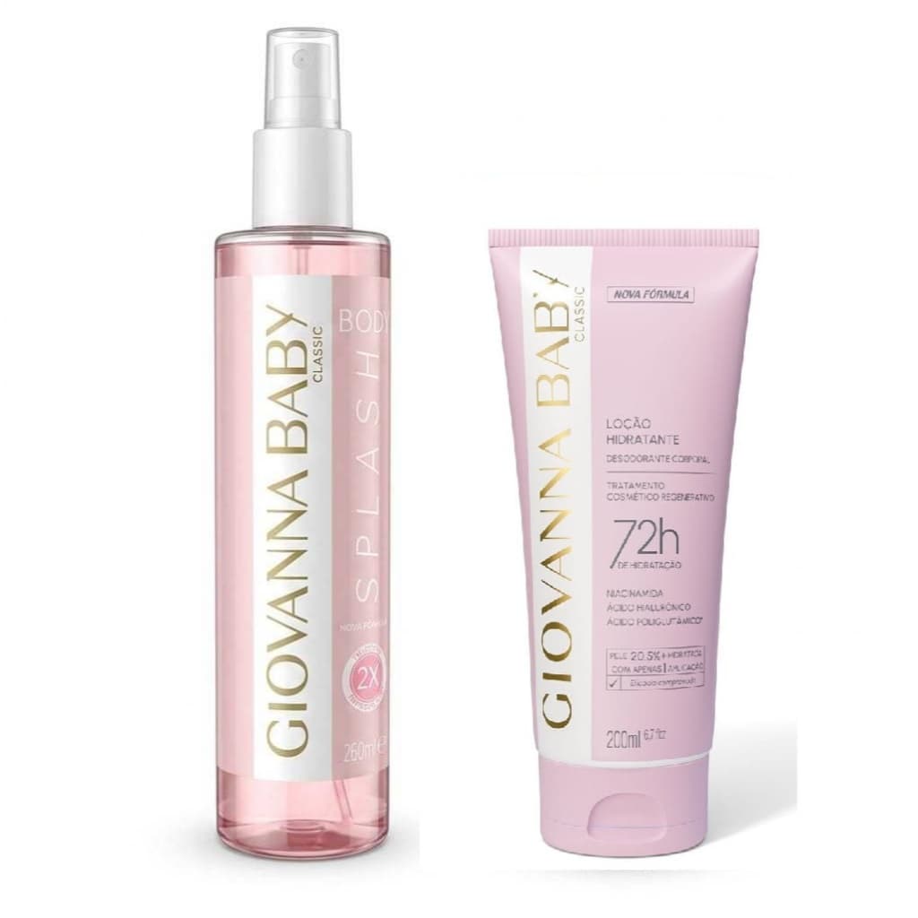 Kit Giovanna Baby Body Splash Rosa Classic 260ml + Loção Hidratante Rosa Classic 200ml