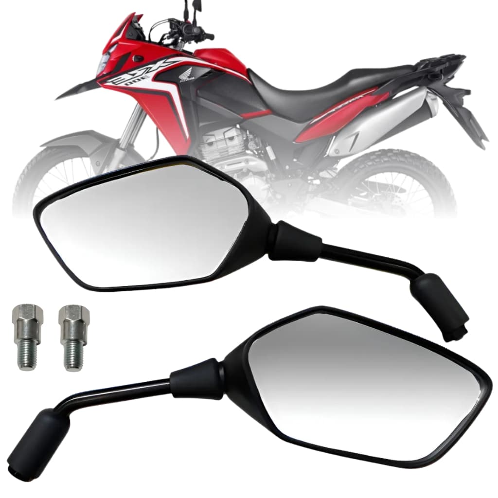 Retrovisor XRE 300 Ano 2009 a 2024 Todos Modelos de Moto Honda + Alongador