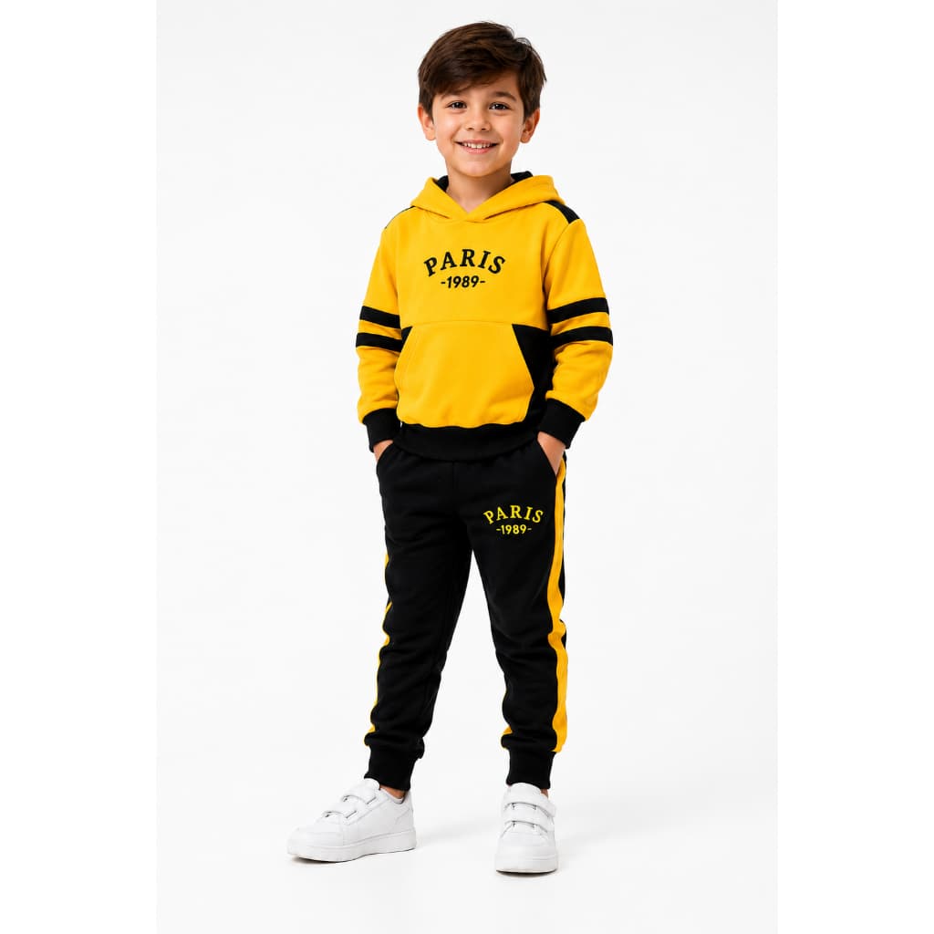 Conjunto masculino de inverno, calça e casaco para crianças de 2 a 14 anos.