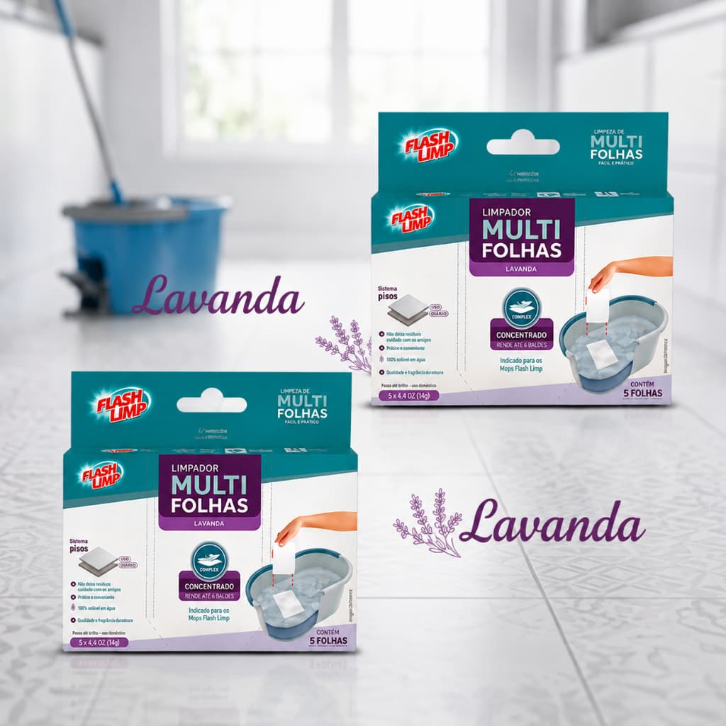 Detergente Desinfetante Multi Folhas 30 Folhas Lavanda C/2