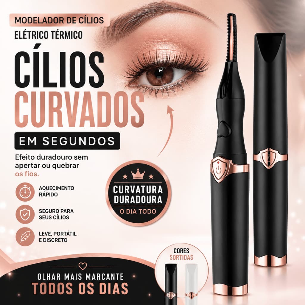 Modelador de Cílios Elétrico Térmico Curvex Aquecido Portátil Aquecimento Rápido Longa Duração