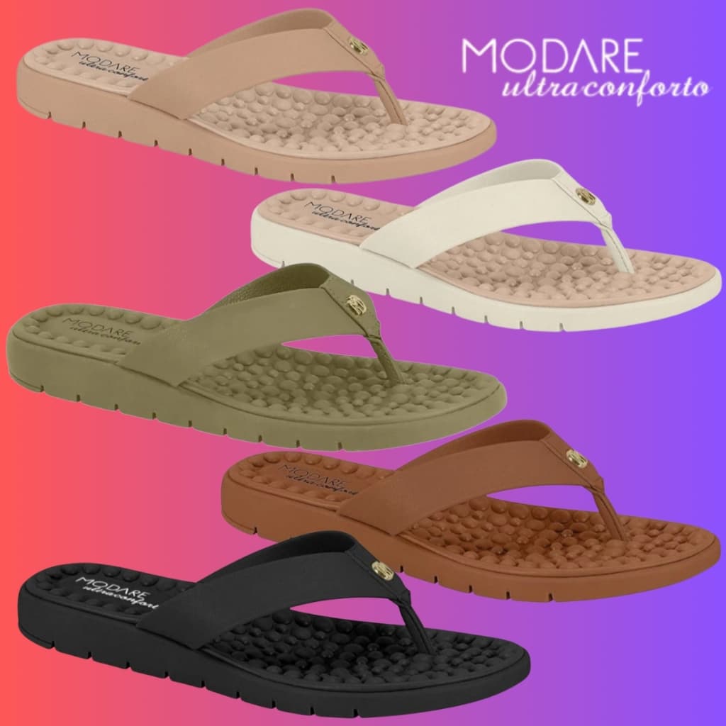 Chinelo Rasteirinha Modare Original Conforto Ortopédico Massageador Rasteira Leve 7162.331
