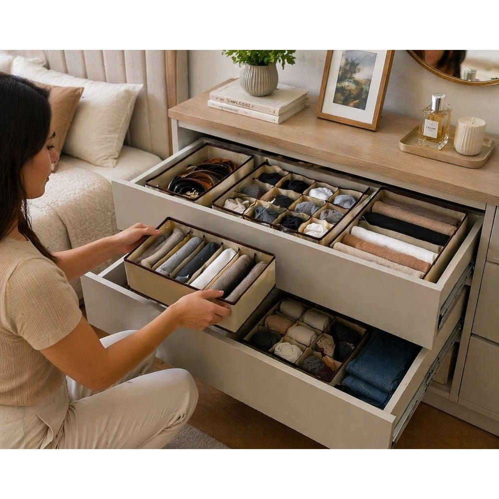 Kit Organizador para Gavetas | Organizador de Roupas, Meias e Roupas Íntimas