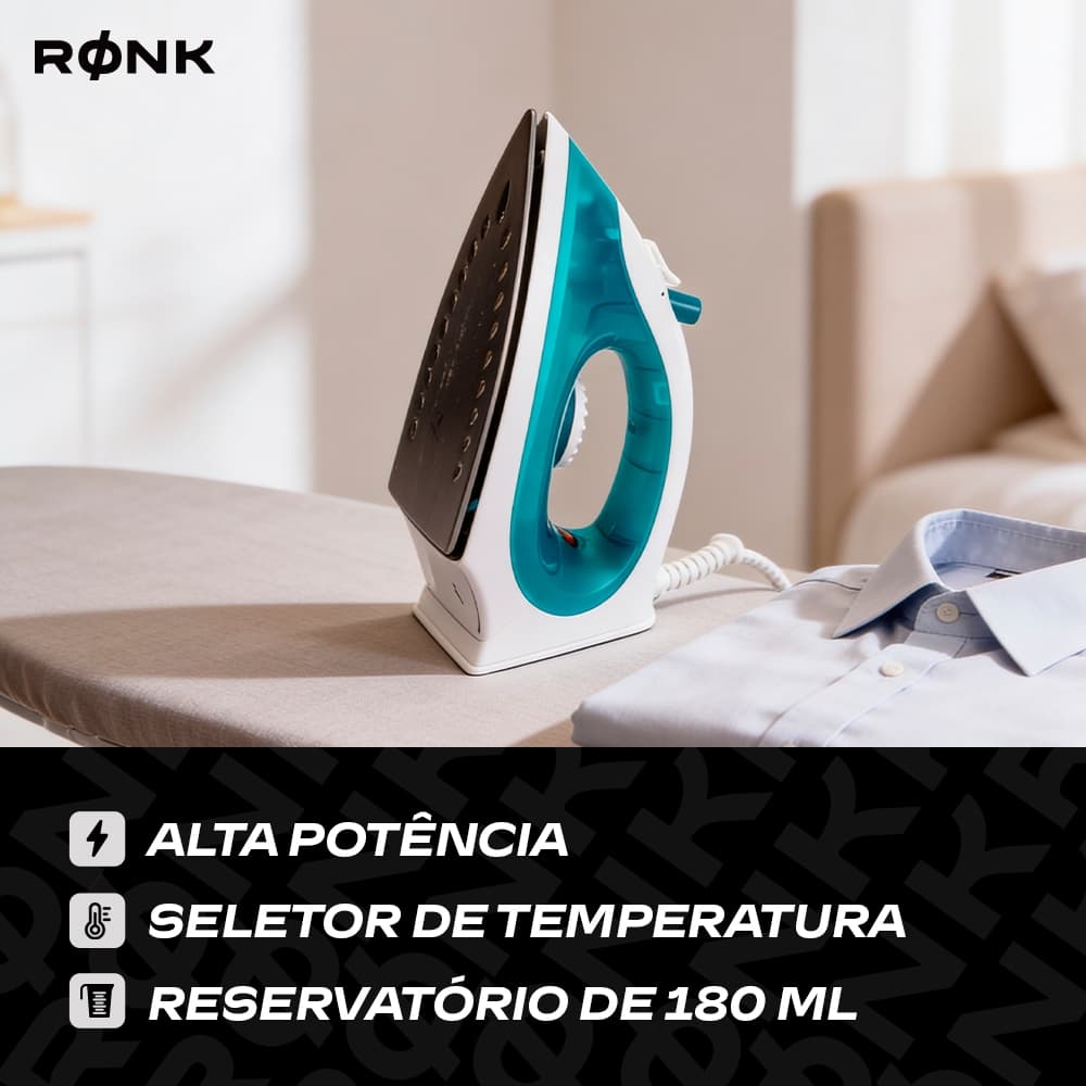 Ferro De Passar Roupa A Vapor Azul/Branco