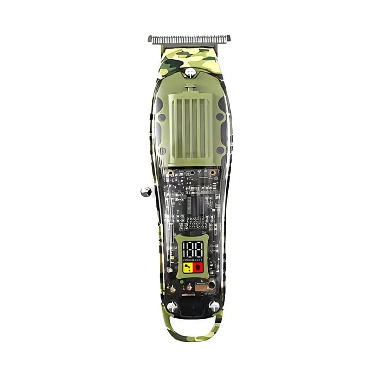 Máquina De Cortar Cabelo Kemei Km-1928 Transparente Bivolt Cor Transparente Camuflado PROMO