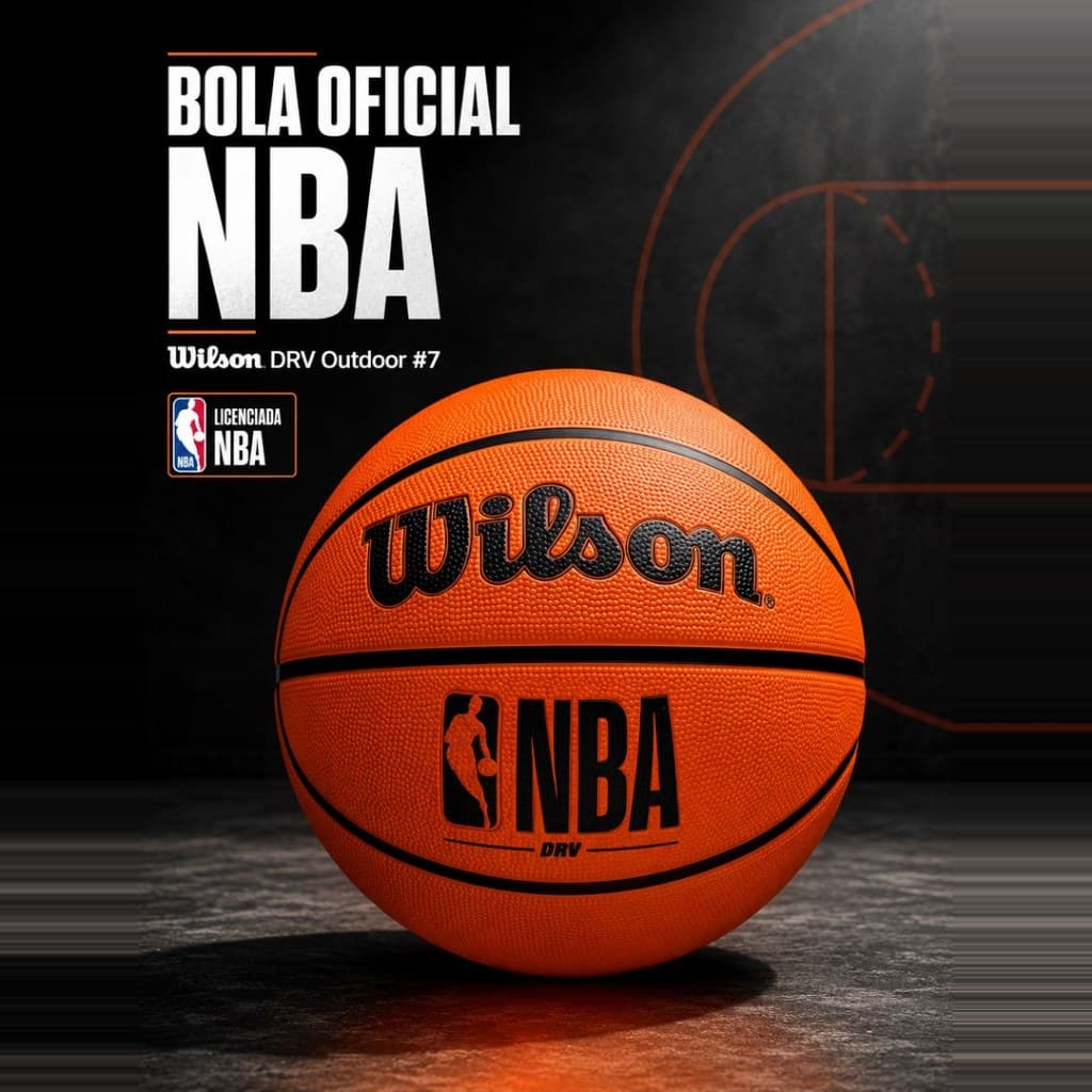 Bola De Basquete Wilson Oficial Nba Drv Laranja #7 Outdoor Original Borracha Premium