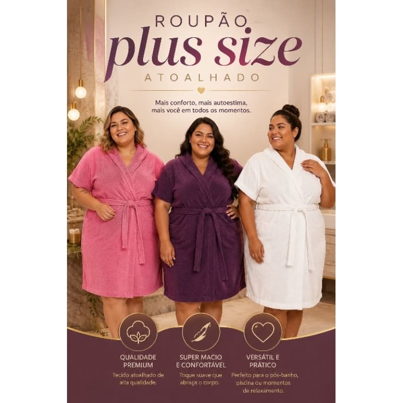 ROUPÃO DE BANHO ATOALHADO G1, G2 E G4. PROMOÇÃO. ROUPÃO PLUS SIZE. SUPER CONFORTÁVEL E ÚTIL. ROUPÃO DE BANHO. CONFORTO.