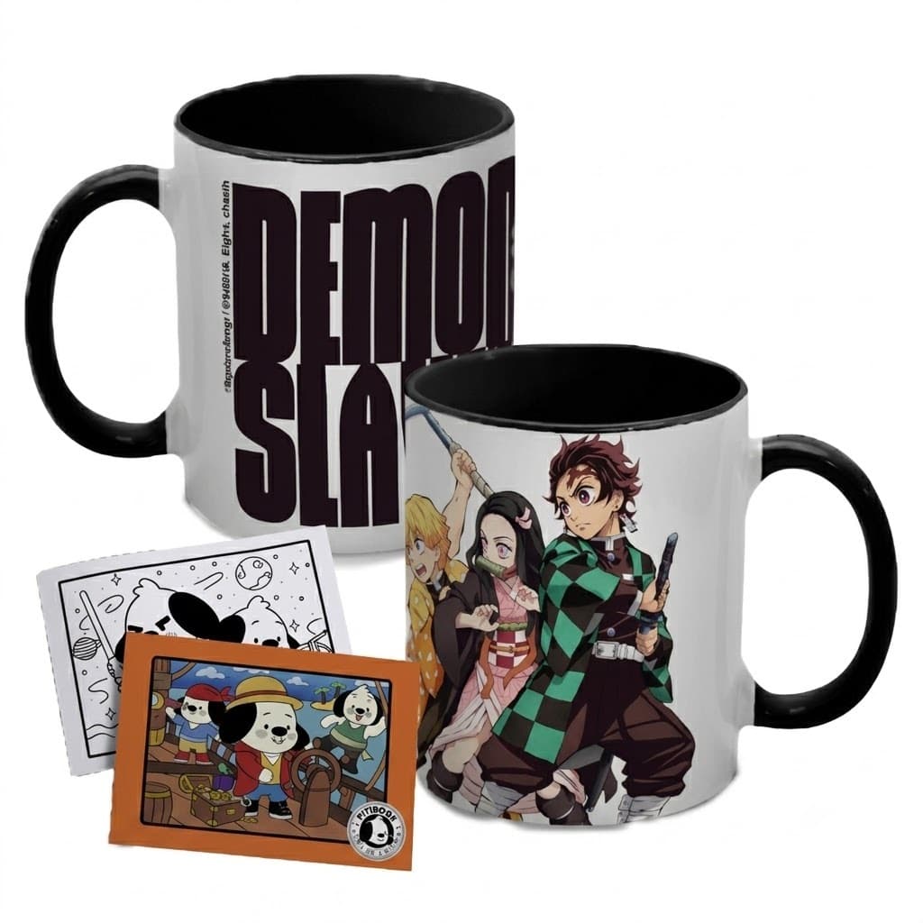 Caneca Piticas Demon Slayer Oficial Anime Cerâmica 325ml Presente Otaku