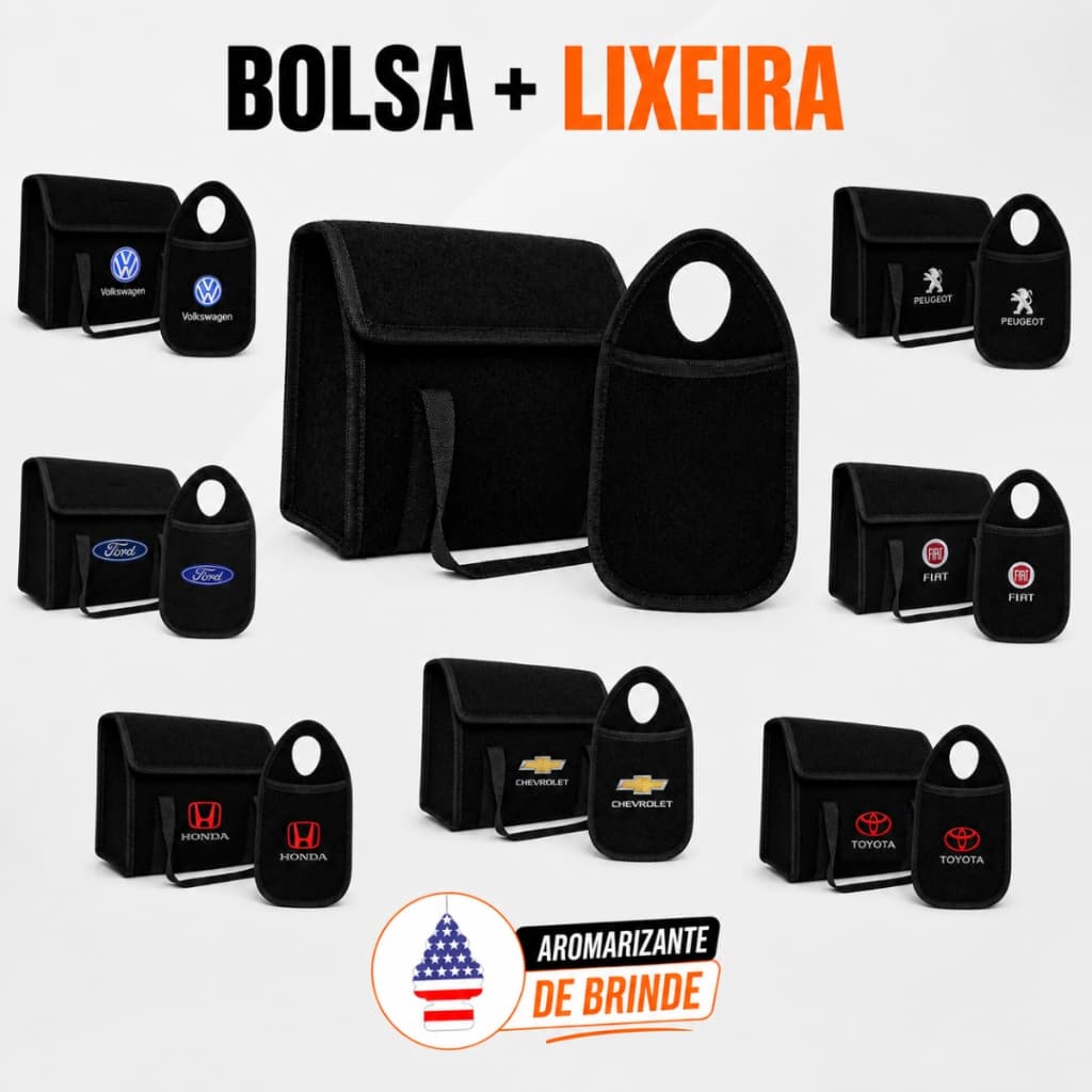 Bolsa de Ferramentas + Lixeira Premium (Aromatizante Brinde) Diversas Marcas
