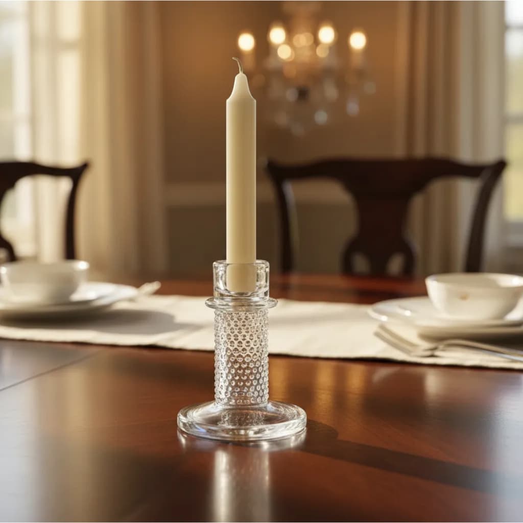 Kit 2 Castiçais De Vidro Vintage Para Vela Decoração De Mesa