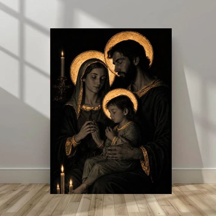 QUADRO SAGRADA FAMÍLIA/ MARIA/ JESUS/ NOSSA SENHORA