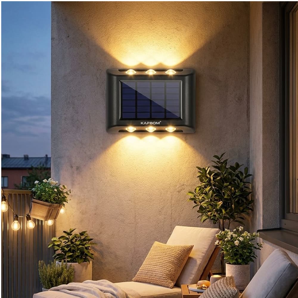 Kit 2 4 6 8 Peças Arandela Luminaria Solar De Parede Impermeavel Jardim Quintal Muro