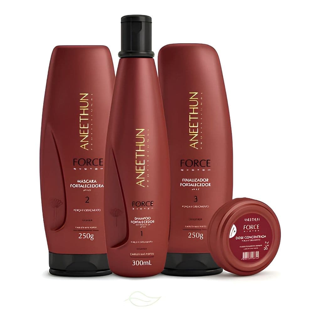 Kit Fortalece Cabelo Force System Aneethun 4 Produtos Tratamento Capilar Completo