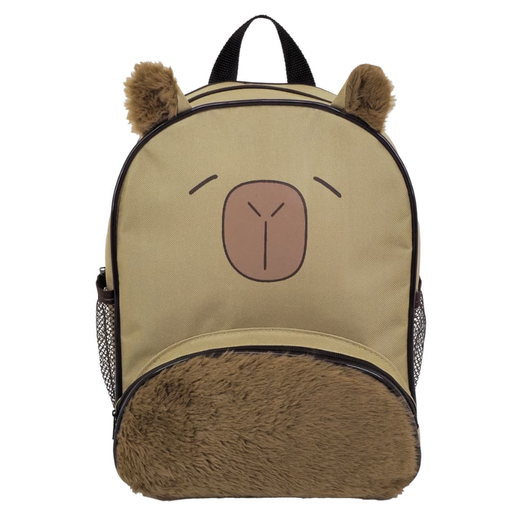 Mochila Infantil Capivara Pelúcia 12L Escolar Unissex Confortável Reforçada D'Lui