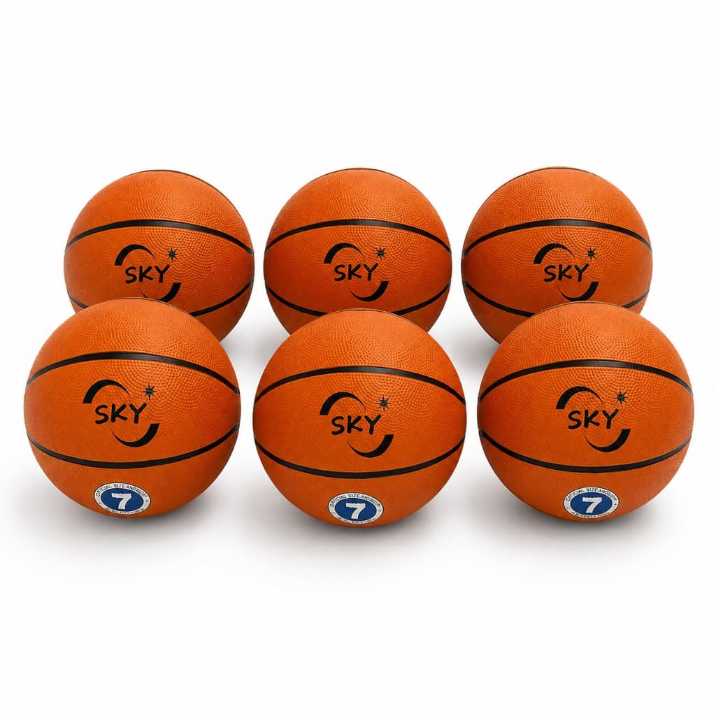 Kit 6 Bolas de Basquete Sky A70-5 Treino Recreação