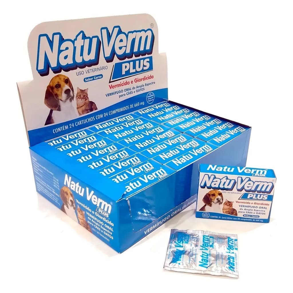 Natuverm Plus Caixa Com 24 Cartuchos Com 04 Comprimidos 6g