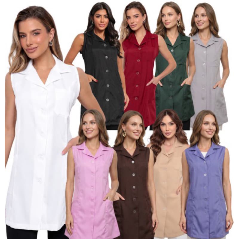 Jaleco Feminino Botão Oxford Várias Cores Normandia  Gardenia Jalecos