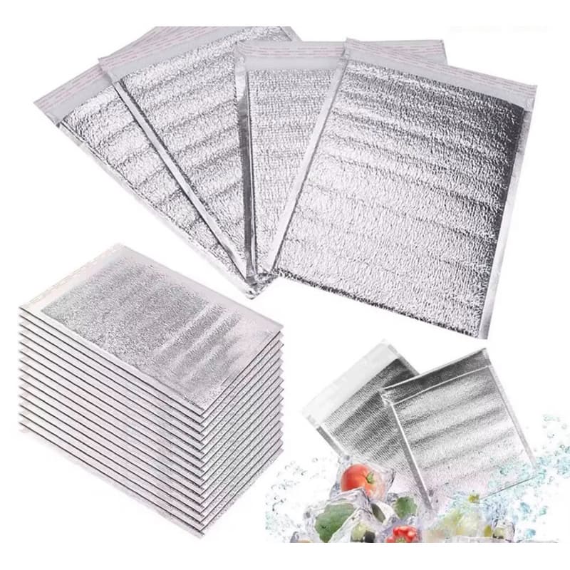 Kit 10 Saco Térmico Alumínio com lacre 15x25 Hot Cold Isolante Delivery Marmita Geladinho