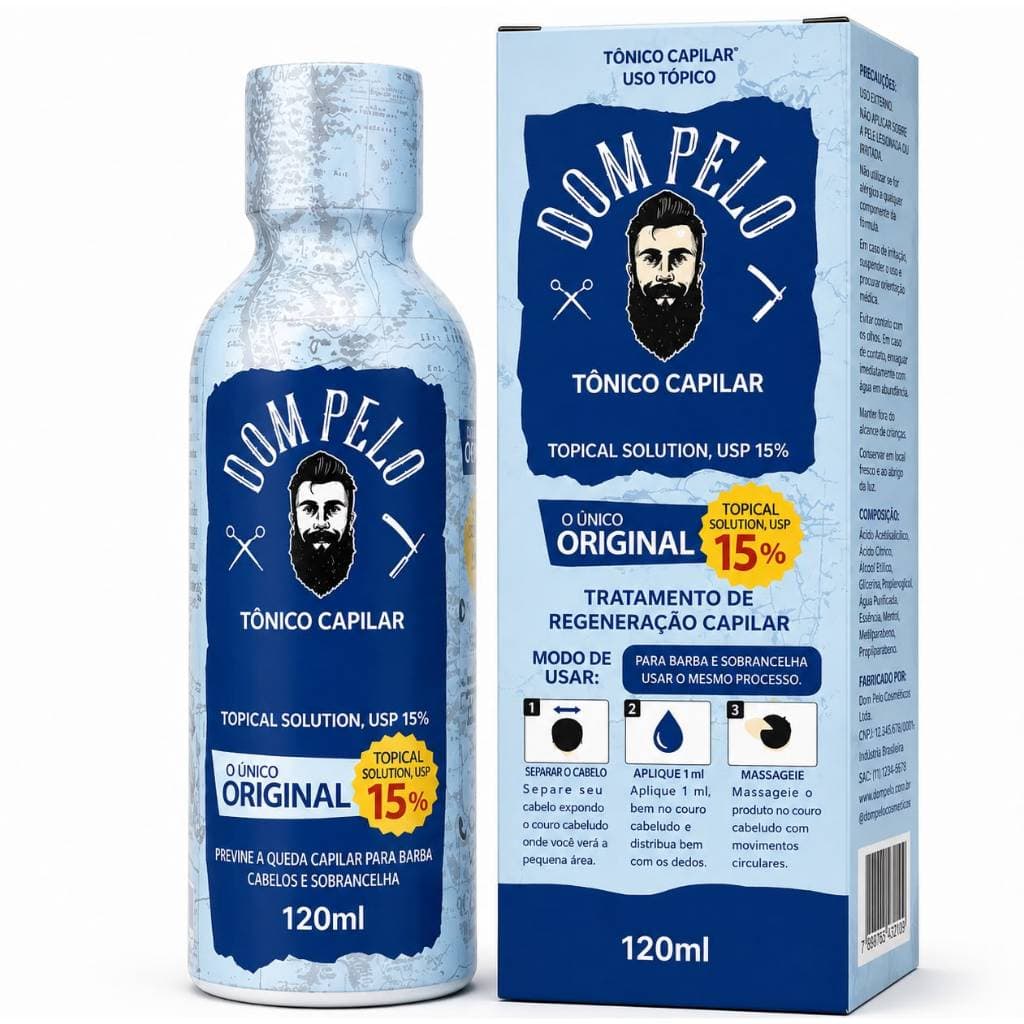 Tônico Capilar 120ml - Dom Pelo Cabelo Barba Sobrancelha - envio imediato
