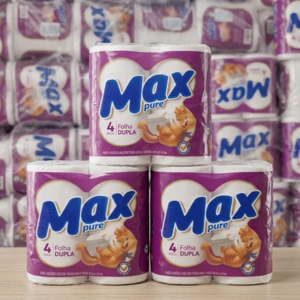 36 rolos Papel Higiênico Folha Dupla Max Pure 30m
