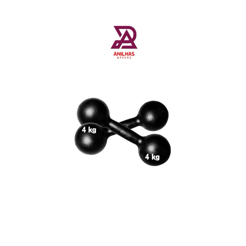 Par de halter bola pintado 4 kgs musculação
