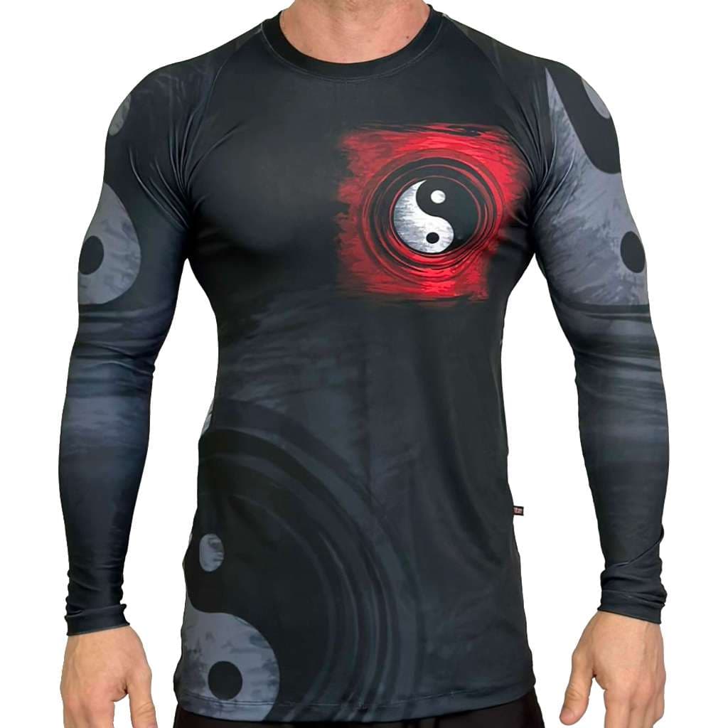 Rash Guard Masculina Camisa Jiu Jitsu No-Gi Yin-Yang Manga Longa