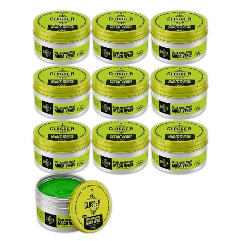 10 Pomada Modeladora Classe A Maçã Verde 160g – Fixação Natural, Hidrata e Perfuma os Cabelos
