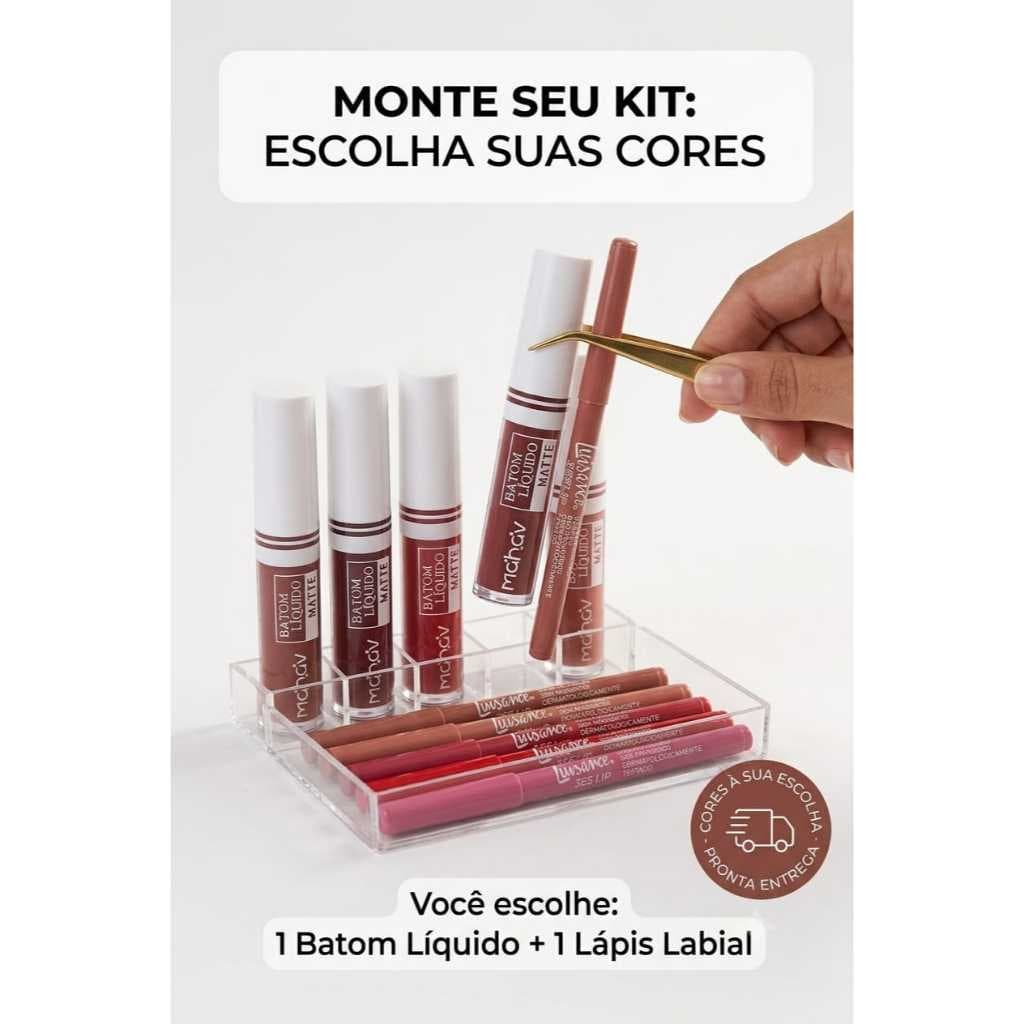 Lip Combo - Lápis Labial Luisance + Batom Líquido Matte Mahav