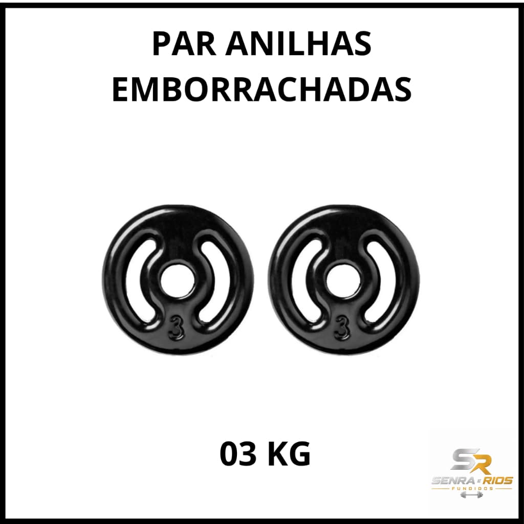 Par Anilha Emborrachada 03 KG Treino Fitness