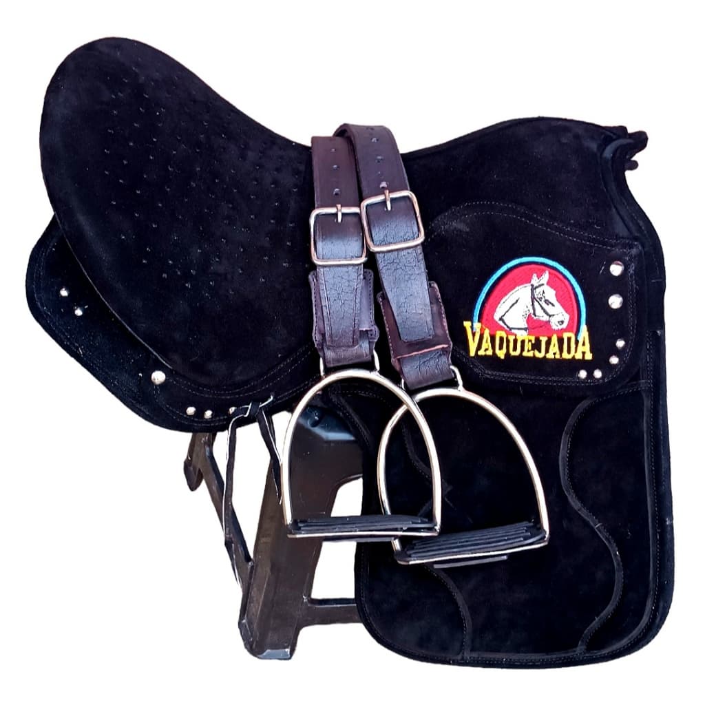 sela cavalo vaquejada semi profissional + loros selote 16 polegadas montaria