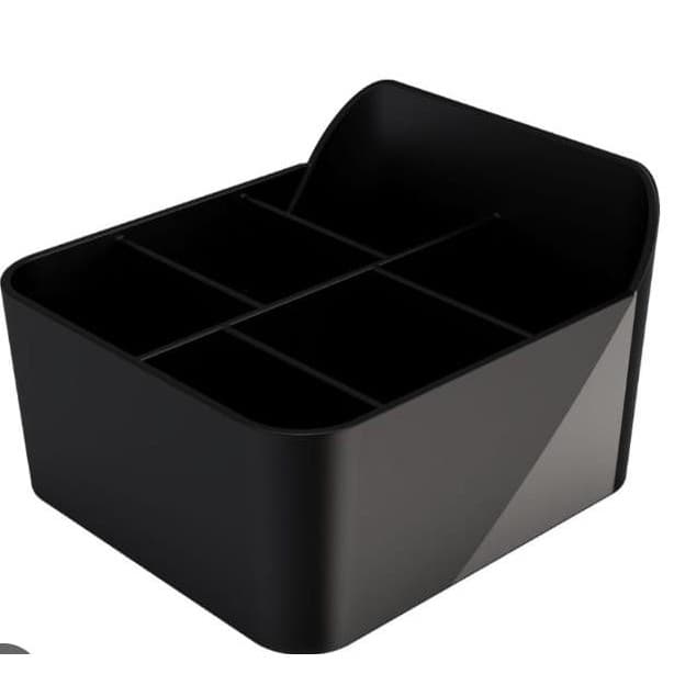 Organizador de Mesa Plástico com 6 Divisórias - Cor Preta PORTA SACHE P