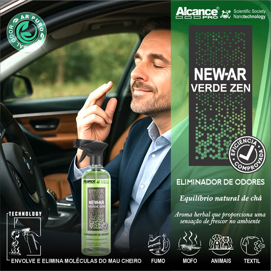 Eliminador De Odores New-ar Verden Zen 500ml Alcance Pro
