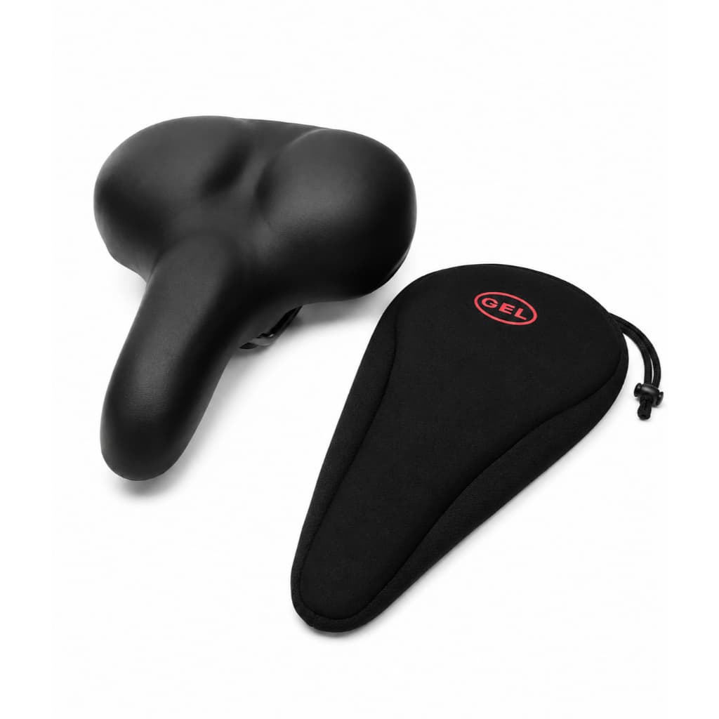 Kit Selim Bike Confortável Inviktus Largo + Capa Gel Frontier Banco Bicicleta MTB Passeio