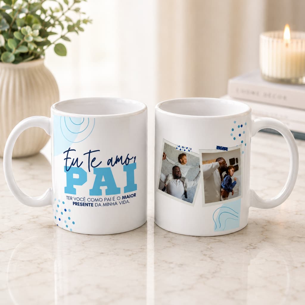 Caneca com Foto para Pai Personalizada Modelos Exclusivos Pai Herói Presente Criativo 325ml