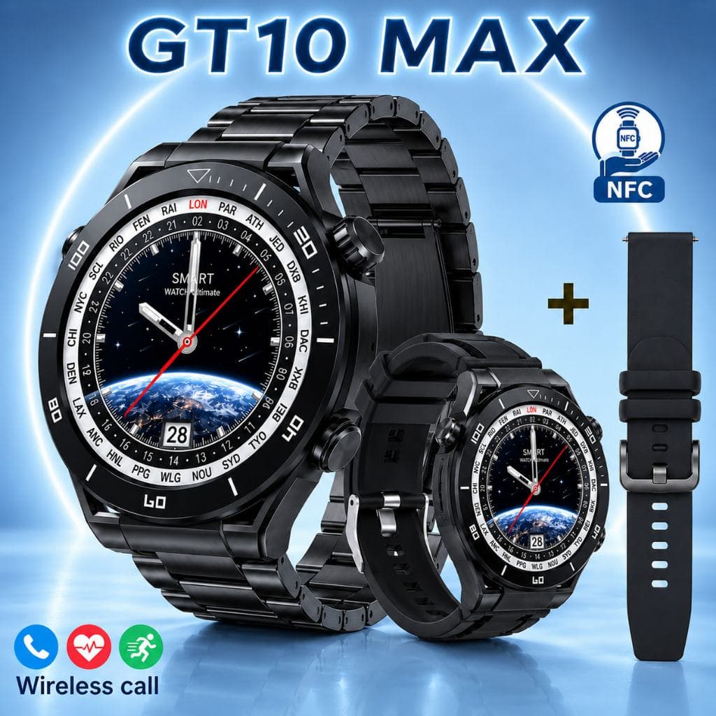 Smartwatch GT10 MAX Pulseiras Relógio Inteligente NFC Android e iOS Bluetooth Relógio Inteligente