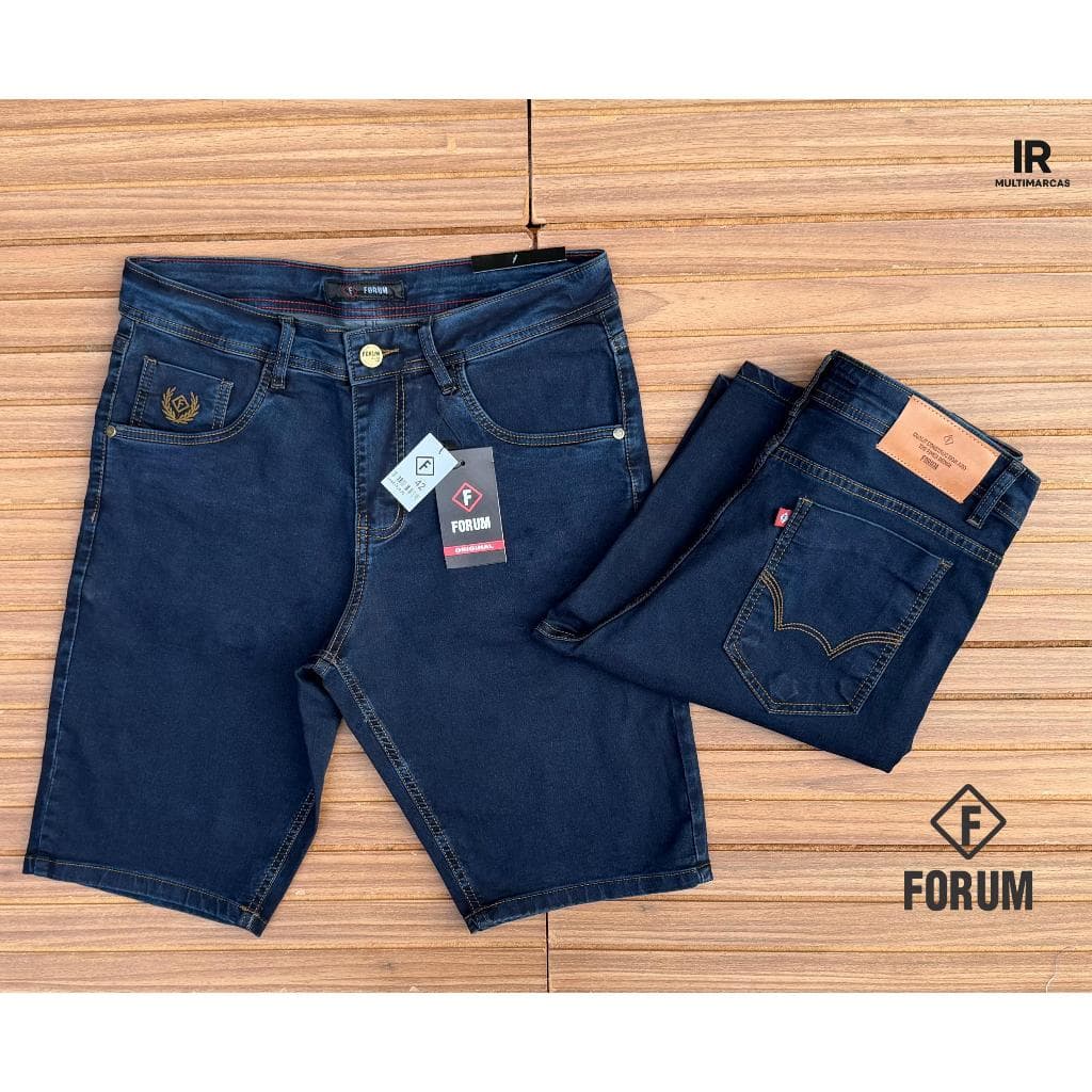 Bermuda Jeans Masculina com Elastano Premium