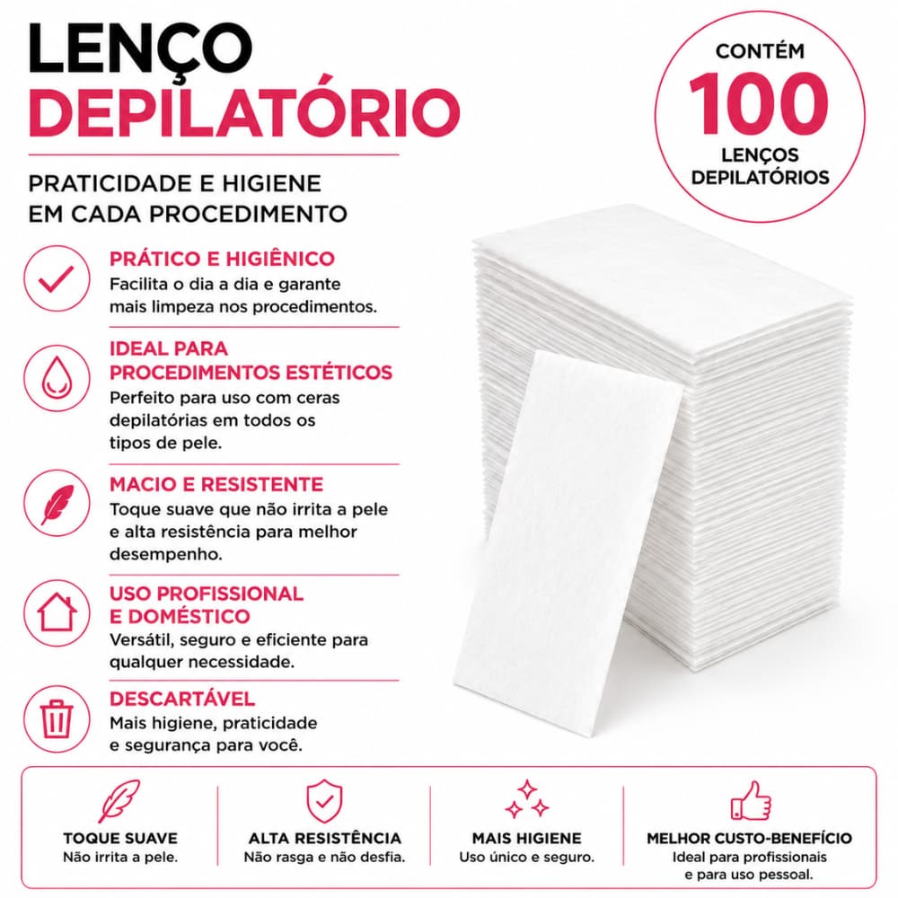 Lenço Para Depilação TNT para Clinicas de Estética Salão de Beleza Higiene