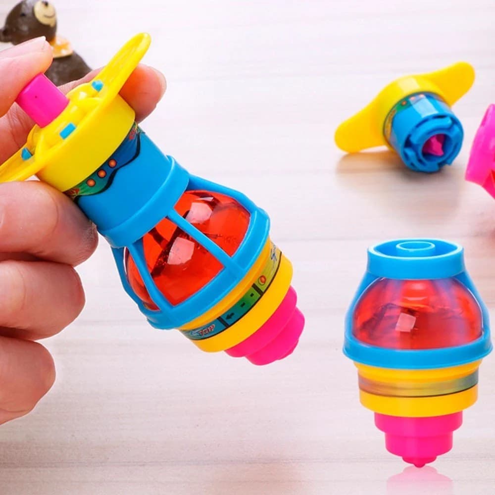 Peão Pião Lançador Giratório Luminoso Crianças Pião Moderno Com Luzes Coloridas Lançador Automático
