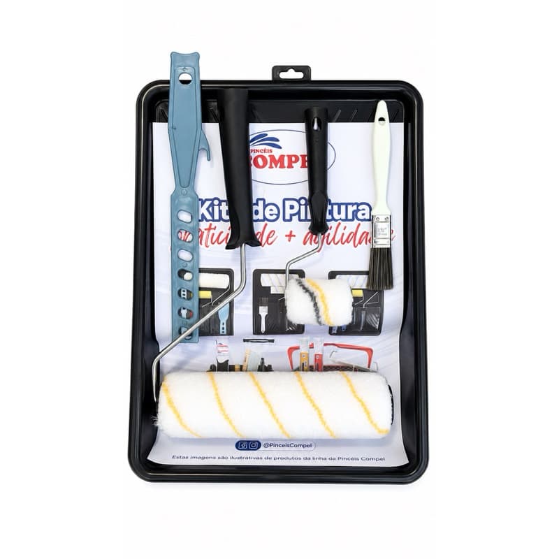 Kit pintura de parede 6 peças sem respingos Compel – Kit Completo para Pintura