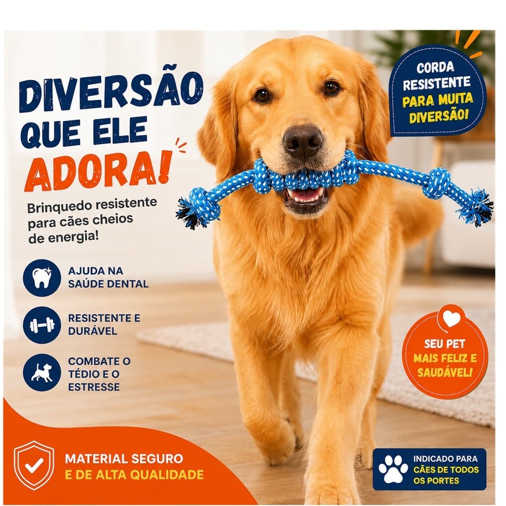 Brinquedo pet puxador de corda