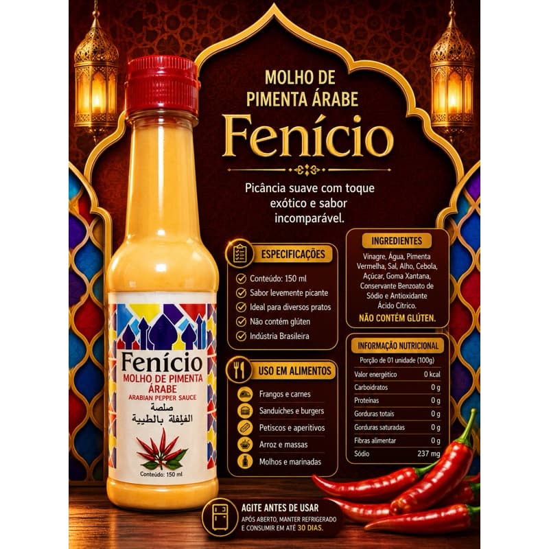 Molho de Pimenta Árabe Fenicio - 150ml