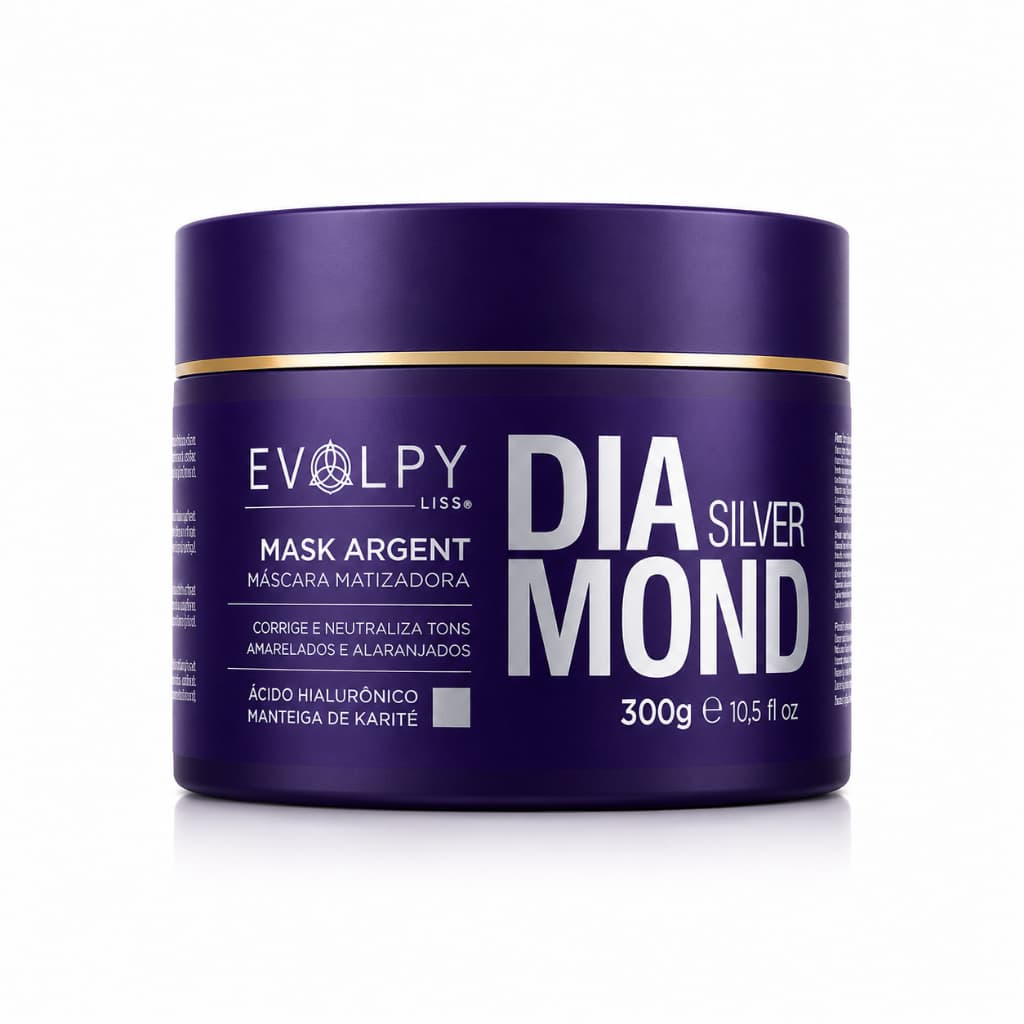 MÁSCARA MATIZADORA | DIAMOND SILVER 300G - EVOLPY LISS | EFEITO PLATINADO E HIDRANTE