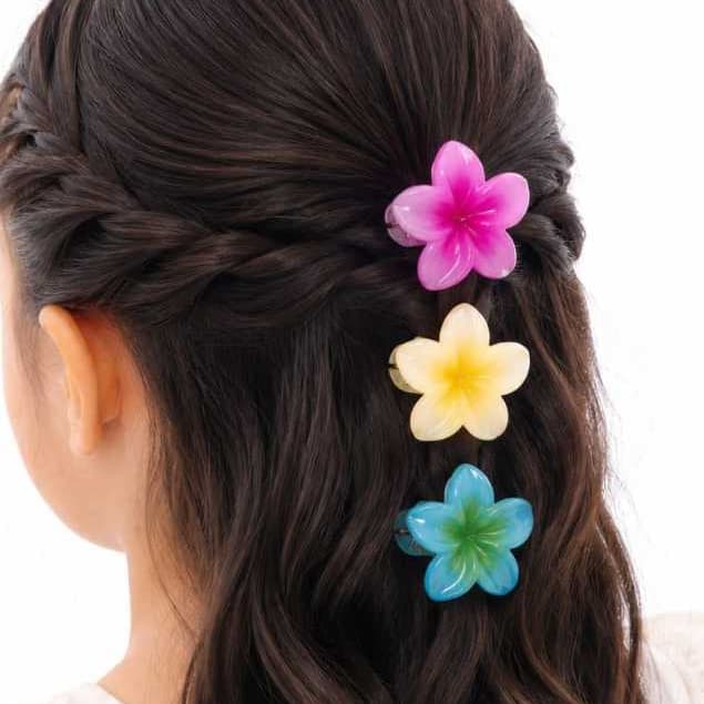 Piranhas Flor Infantil 2x2cm | Mini Presilha de Cabelo Delicada Antideslizante Menina cartelada PP