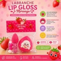 Lip Gloss Infantil Morango + Squishy Moranguinho ✨🍓